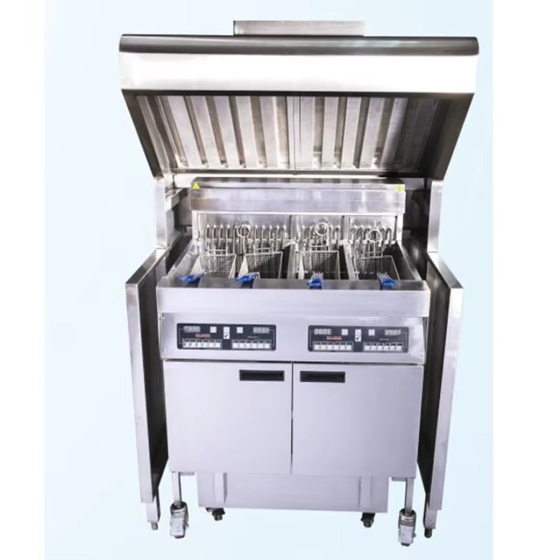 Commercial Kitchen - ฮูดแบบตั้งพื้นสำหรับเชิงพาณิชย์ ผลิตตามสั่งจากสแตนเลส สำหรับอุปกรณ์ครัวร้านอาหารฟาสต์ฟู้ด