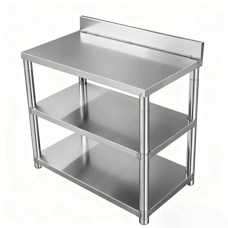 โต๊ะทำงานครัวสแตนเลสพร้อมแผ่นก - Commercial Kitchen Backsplash บทวิจารณ์และราคา
