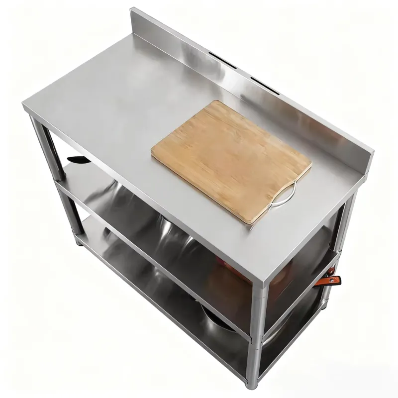 โต๊ะทำงานครัวสแตนเลสพร้อมแผ่นก - Commercial Kitchen Backsplash บทวิจารณ์และราคา