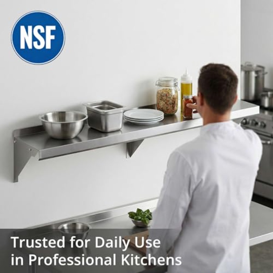 ชั้นวางติดผนังสำหรับครัวเชิงพา - Commercial Kitchen Backsplash บทวิจารณ์และราคา