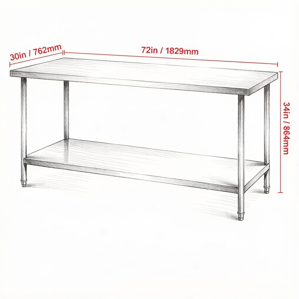 โต๊ะเตรียมอาหารสแตนเลสเชิงพาณิ - Commercial Kitchen Backsplash บทวิจารณ์และราคา