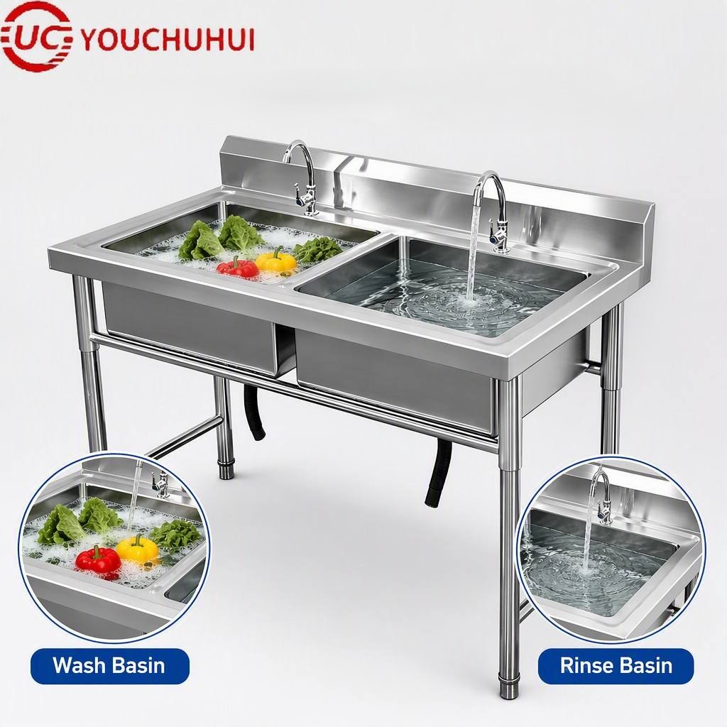 อ่างล้างจานสแตนเลส 304 แบบตั้ง - Commercial Kitchen Backsplash บทวิจารณ์และราคา