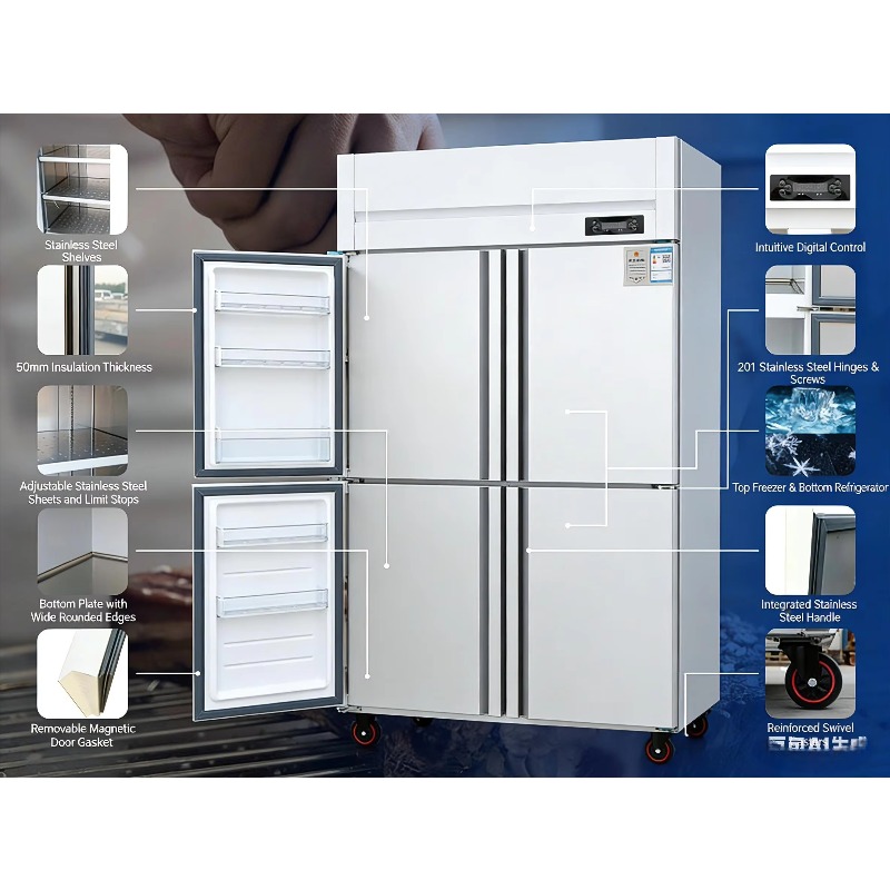 ตู้แช่แข็งสแตนเลสแบบตั้งตรงสอง - Commercial Kitchen บทวิจารณ์และราคา