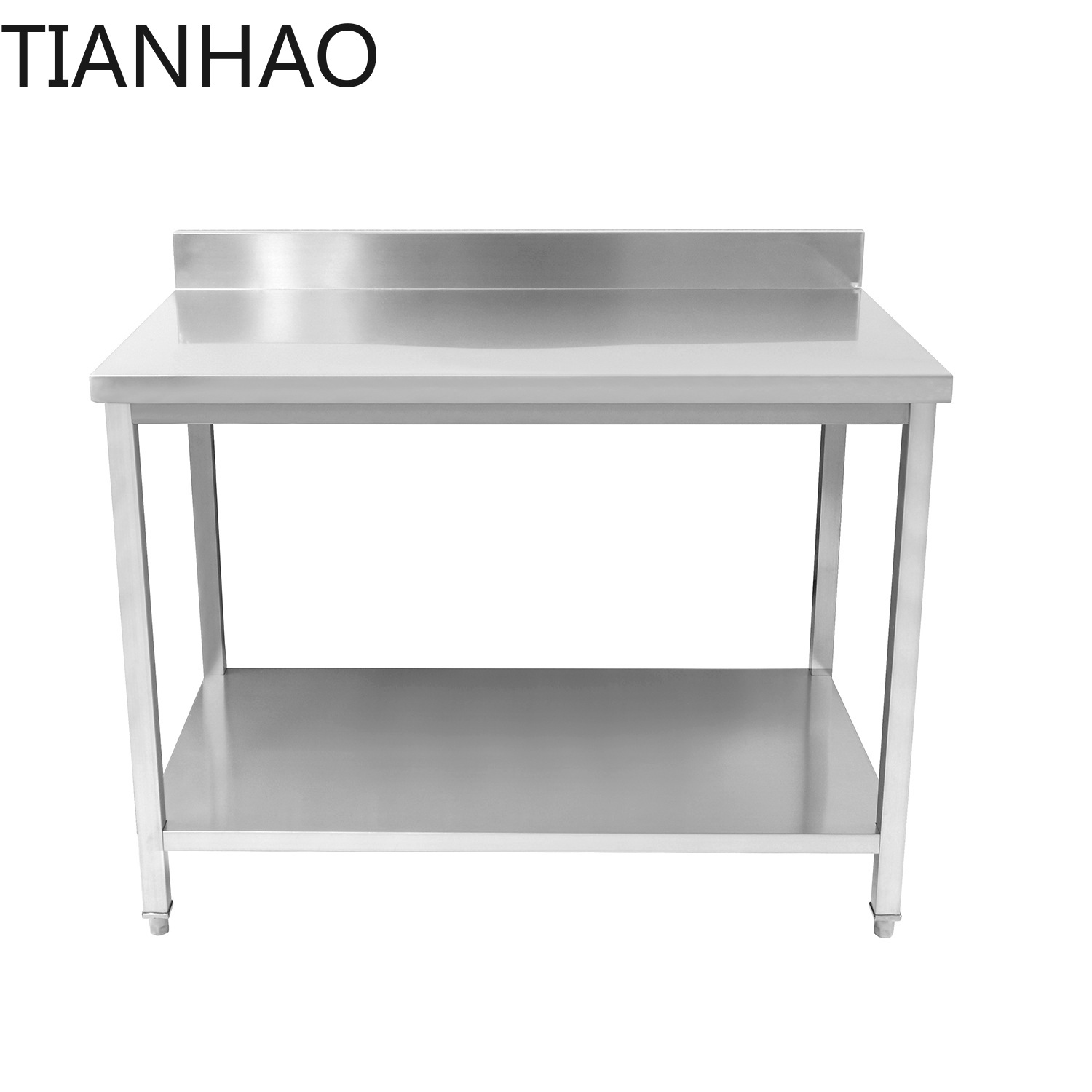 โต๊ะเตรียมอาหารสแตนเลสพร้อมแผ่ - Commercial Kitchen Backsplash บทวิจารณ์และราคา